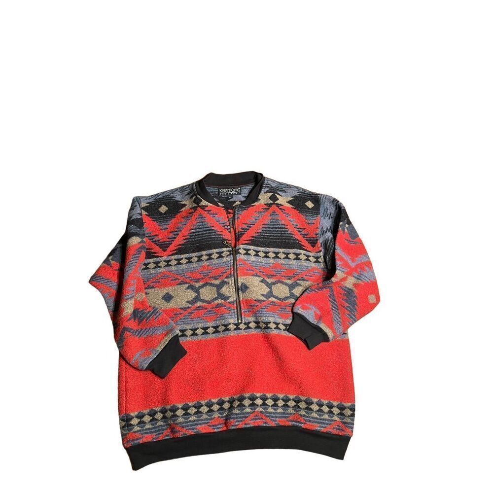 Karen Kane Red and Black Patterned Sweater